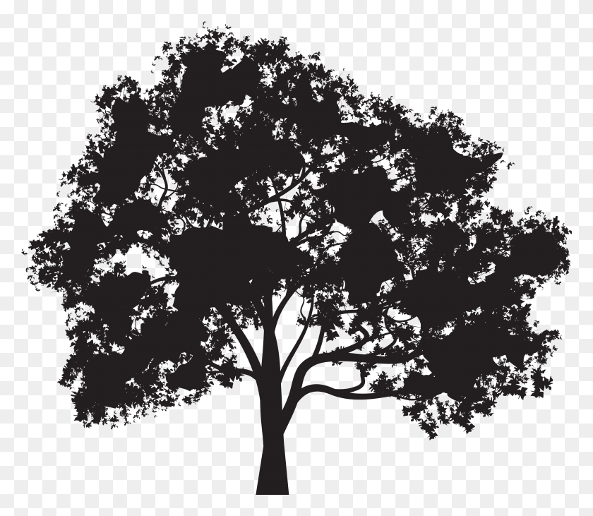 7897x6802 Tree Silhouette Clip Art Image, Tree, Plant HD PNG Download