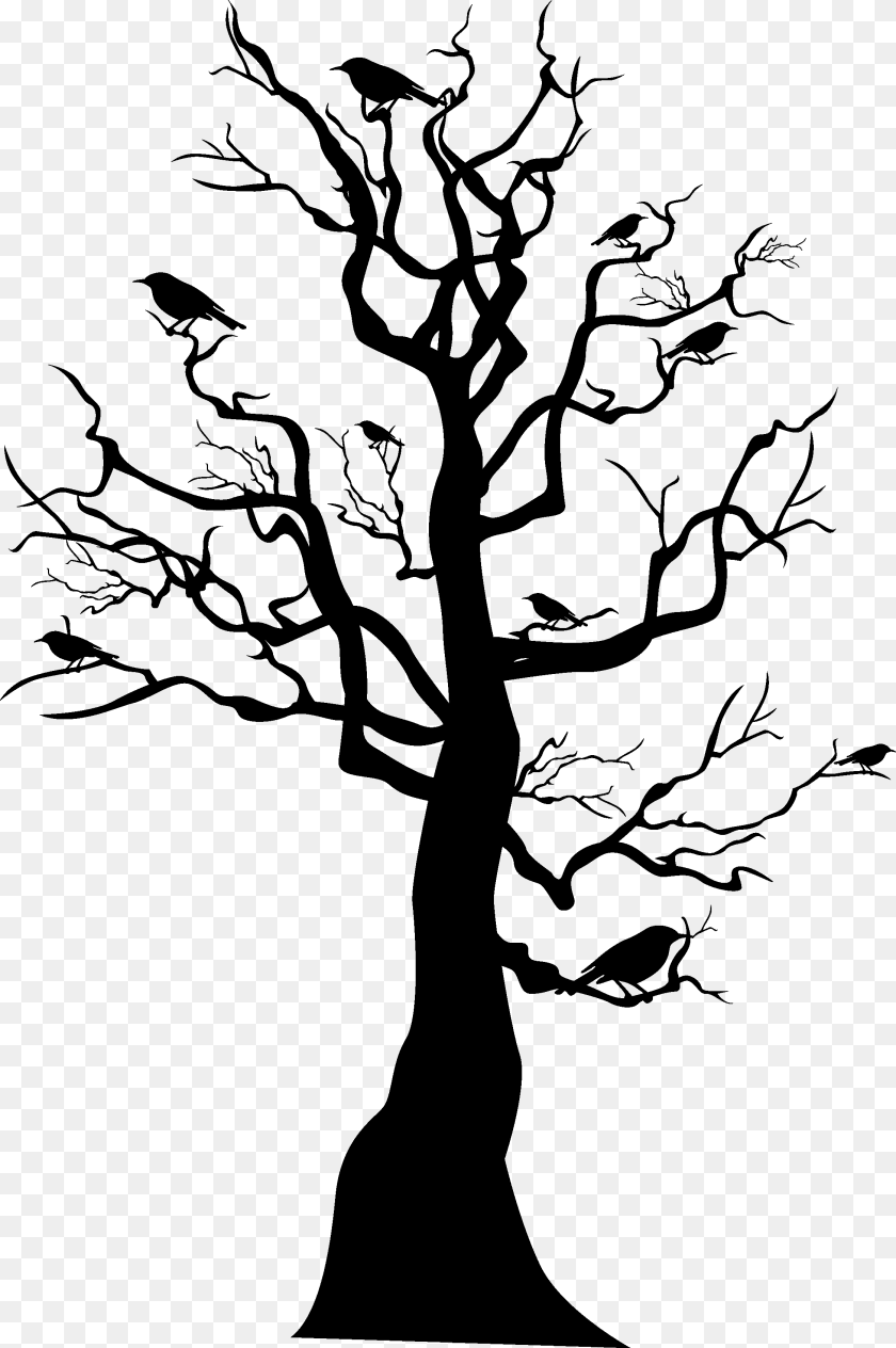 2244x3376 Tree Skeleton Halloween Halloween Tree Vector, Silhouette, Stencil, Art, Animal PNG
