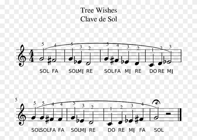 713x537 Tree Wishes Clave De Sol Sheet Music For Piano Stand By Me Partitura, Gray, World Of Warcraft HD PNG Download