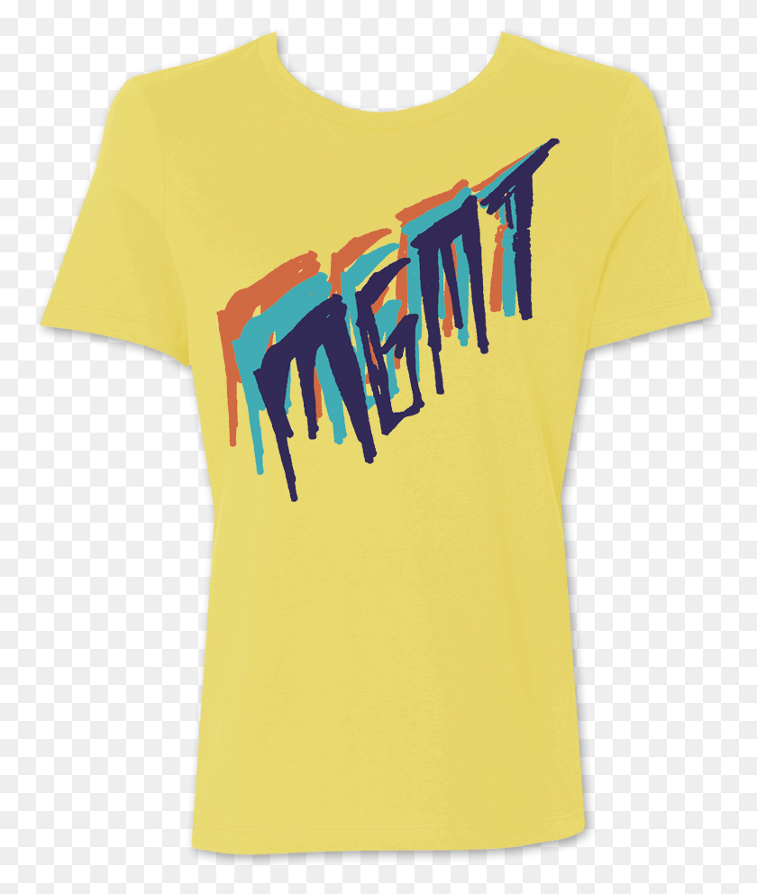 764x932 Tri Color Scratch On Yellow T Shirt Mgmt, Clothing, Apparel, T-Shirt Descargar Hd Png