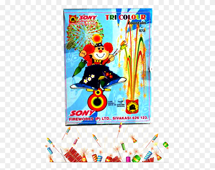 501x607 Tri Colour Sony Firework Fountain Tri Colour, Poster, Advertisement, Flyer HD PNG Download
