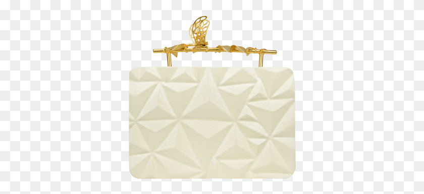 333x325 Triangle Cream Firefly Clutch By Duet Luxury On Curated Crowd Coin Purse, Bag, Handbag, Accessories HD PNG Download