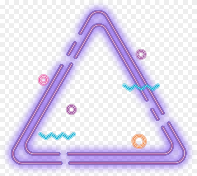 1007x900 Triangle Dot Border Neon Geometric Frame Overlay Triangulo Morado Neon, Light Clipart PNG