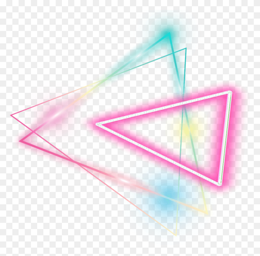 869x855 Triangle Sticker Glowing Neon Triangle, Light, Network HD PNG Download