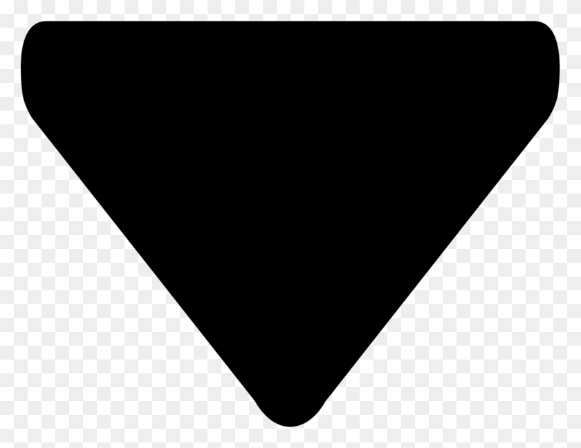 981x740 Triangular Black Arrow Pointing Down Comments, Triangle, Plectrum, Label HD PNG Download