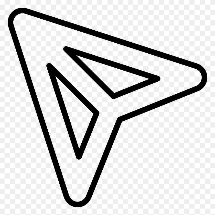 980x984 Triangular Paper Plane Outline Comments Triangle, Symbol, Star Symbol HD PNG Download
