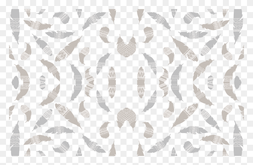 800x500 Tribal Feathers In Neutrals Gray And Beige Wallpaper Wallpaper, Pattern, Stencil, Rug HD PNG Download