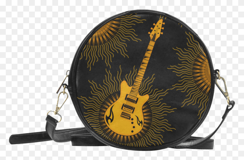 791x499 Descargar Png Tribal Sun Guitar By Artformdesigns Bolso De Eslinga Redondo Constelación Monedero, Actividades De Ocio, Instrumento Musical, Banjo Hd Png