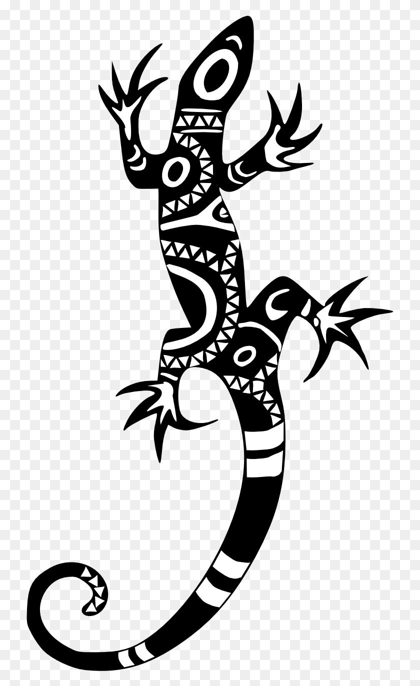 735x1312 Tribal Tattoos Clipart Lizard Tribal Lizard, Sea Life, Animal, Poster HD PNG Download