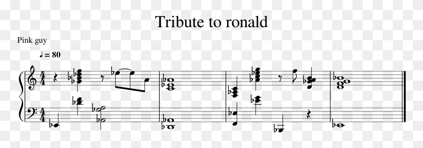 773x234 Tribute To Ronald Sheet Music 1 Of 1 Pages Sheet Music, Gray, World Of Warcraft HD PNG Download