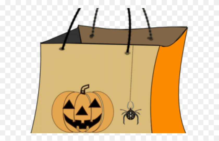609x481 Trick Or Treat Clipart Halloween Candy Bag, Spider, Invertebrate, Animal HD PNG Download