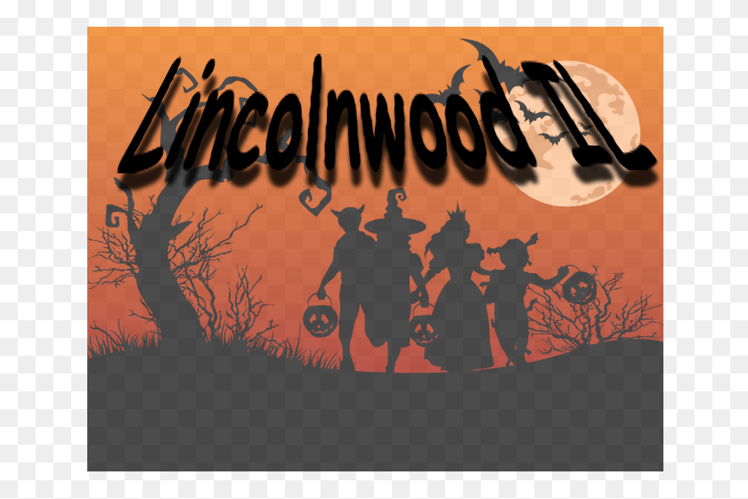 650x501 Trick Or Treating Lincolnwood Il Silhouette, Person, Human, Poster HD PNG Download