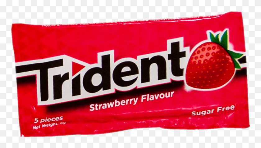 905x484 Trident Bubble Gum Sugar Free Strawberry 8 Gm Strawberry, Food, Sweets, Confectionery HD PNG Download