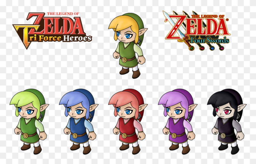 1117x684 Triforce Drawing Heroes Graphic Use Four Swords Vs Triforce Heroes, Muñeca, Juguete, Persona Hd Png