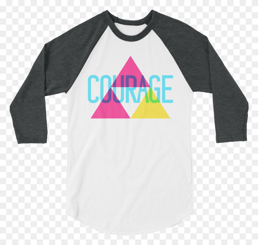 968x916 Triforce Of Courage 34 Sleeve Raglan Shirt Women39s Ministry Shirt, Clothing, Apparel, Long Sleeve HD PNG Download
