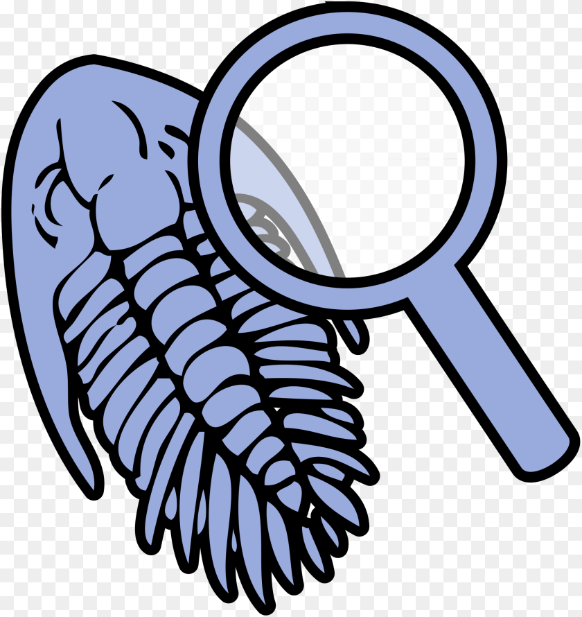 Trilobite Under Magnifying Glass Icon Sticker PNG