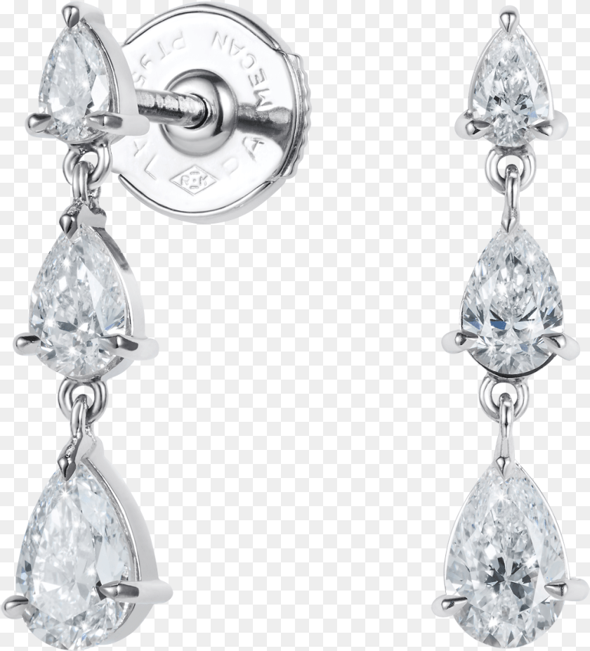 Trilogy Pear Shape Diamond Earrings Pearshap Earring, Accessories, Jewelry, Gemstone PNG