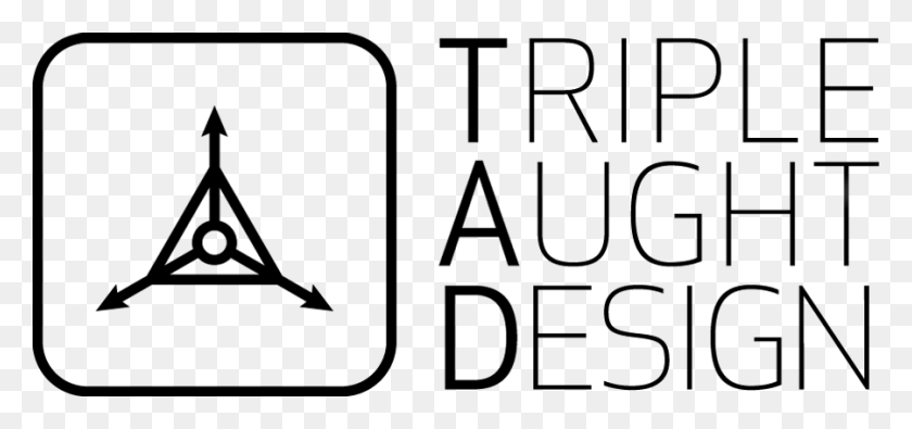 900x387 Tres Aught Design Logo Ideas Triángulo, Texto, Gris, Símbolo Hd Png