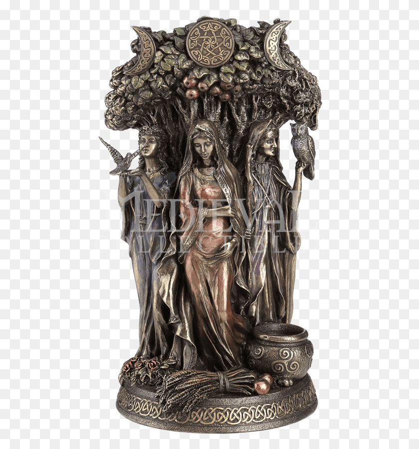 462x840 Triple Goddess Statue, Bronze, Sculpture HD PNG Download