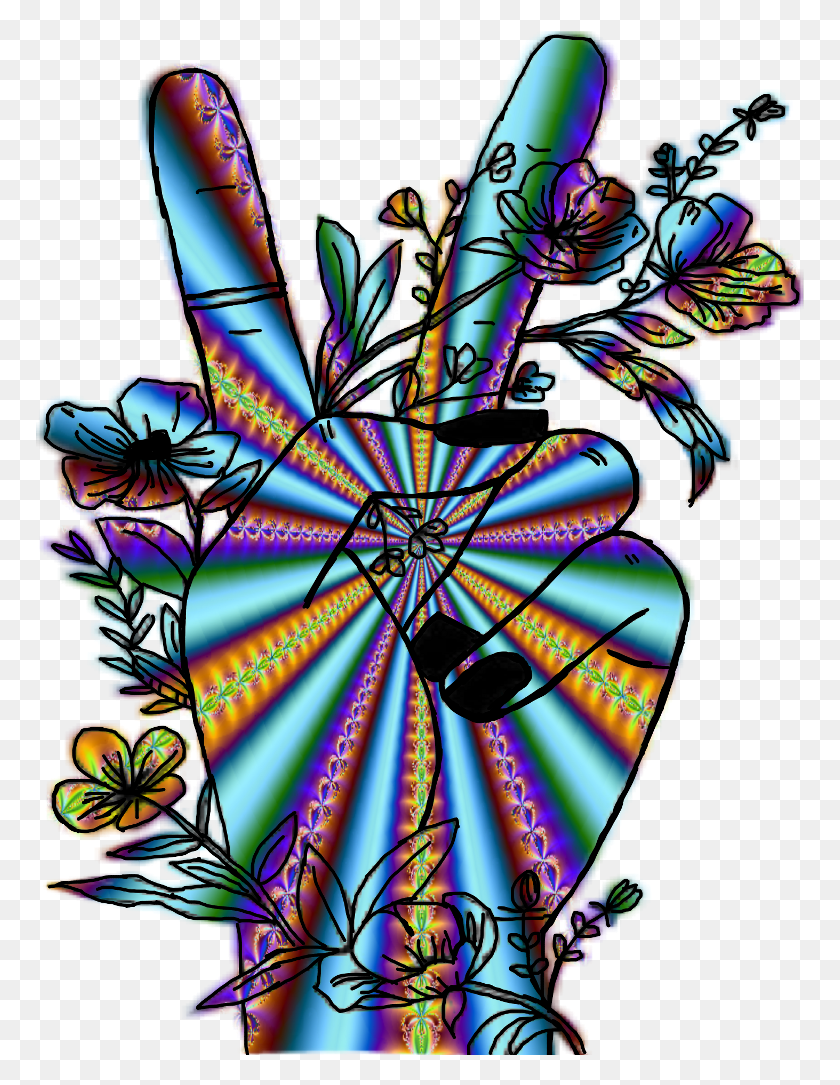769x1025 Trippy Transparent Peace Hippie Psychedelic Hand Transparent Trippy Hippie Trippy Psychedelic, Lighting, Graphics HD PNG Download