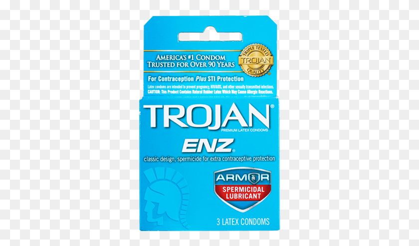 284x433 Trojan Enz Enz Lubricated Premium Latex Condoms 3pk General Supply, Flyer, Poster, Paper HD PNG Download