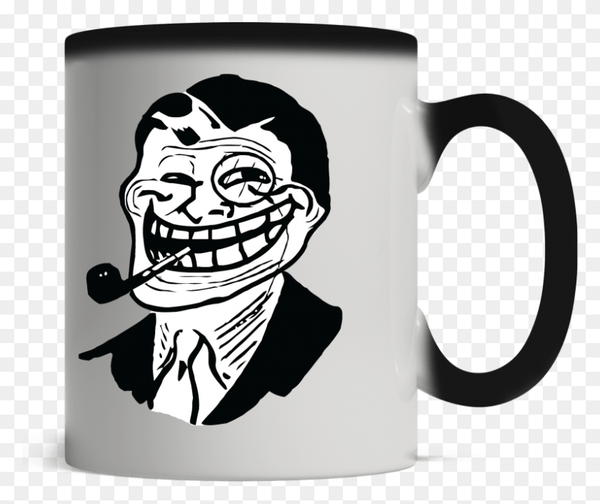 796x659 Troll Face Smoking Mug Troll Face Classy, Coffee Cup, Cup, Person HD PNG Download
