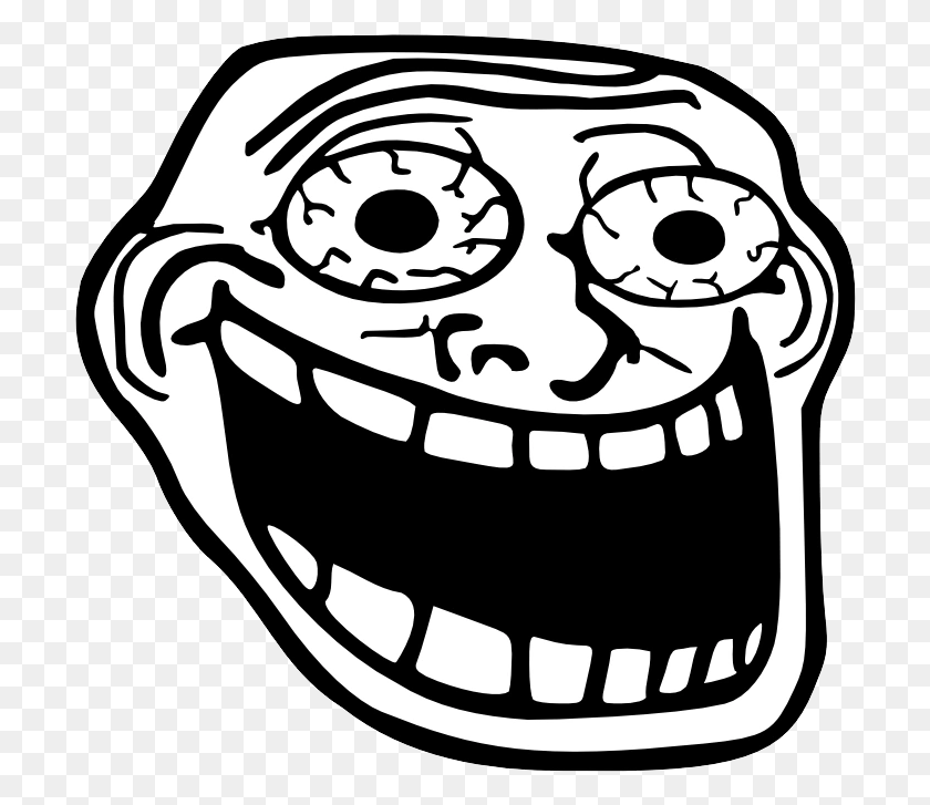 706x667 Troll Face Transparent Face Happy Troll Face, Clothing, Apparel, Stencil HD PNG Download