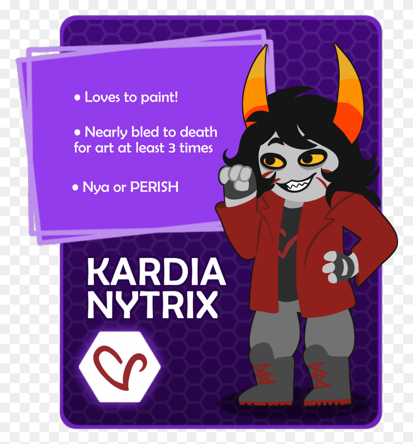 1144x1239 Descargar Png Trollcall Card Commission For Moonpaw Homestuck Purple Blood Oc, Poster, Anuncio, Flyer Hd Png