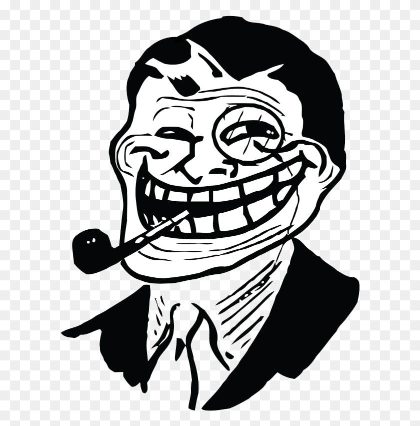 599x791 Trollface Clipart Draw Troll Face In Suit, Person, Human, Leisure Activities HD PNG Download