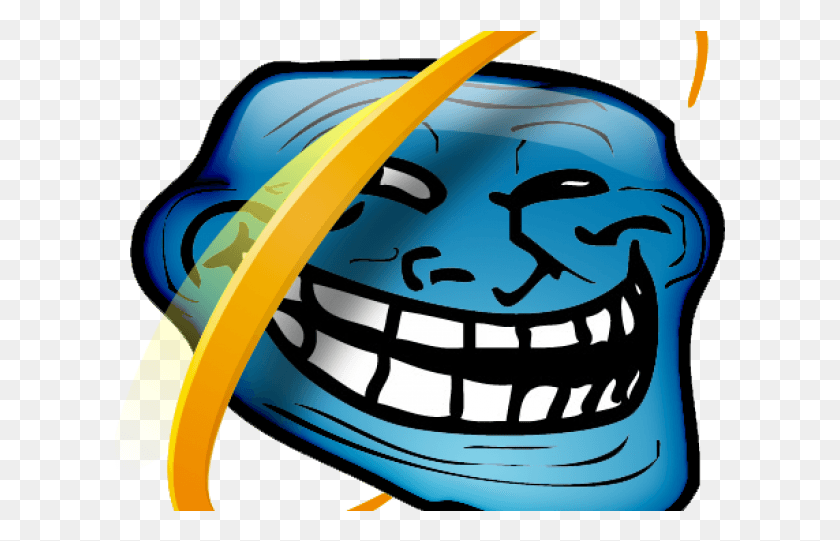 612x481 Trollface Clipart Explorer Is Only Used To Chrome, Helmet, Clothing, Apparel HD PNG Download