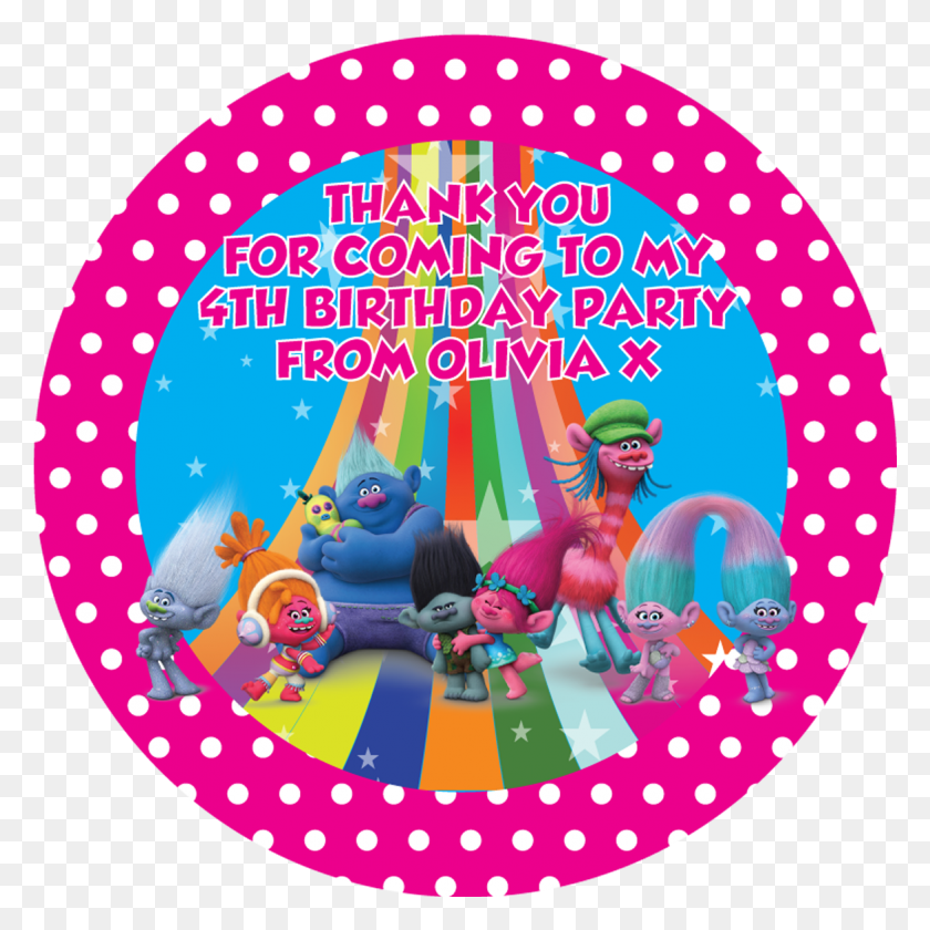 1172x1172 Trolls Party Box Stickers, Leisure Activities, Purple, Meal HD PNG Download