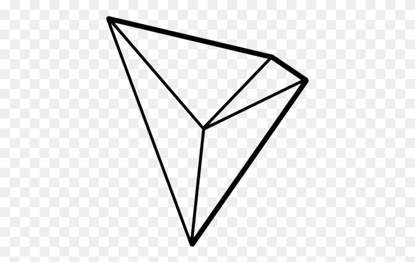 413x471 Descargar Png Tron Criptomoneda Tron Trx Logo, Arco, Triángulo, Cometa Hd Png