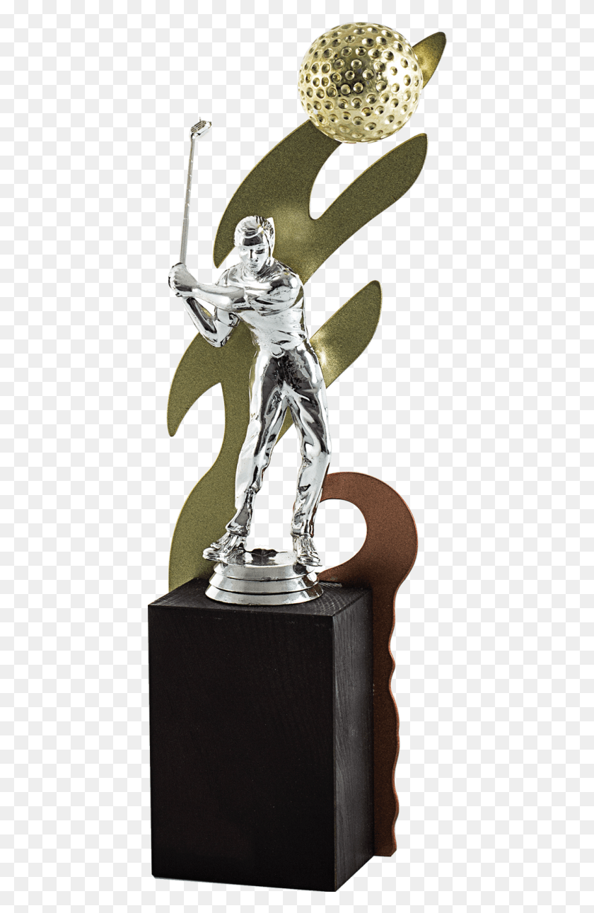 424x1231 Tronco Golf Trophy Statue, Person, Human, Symbol HD PNG Download