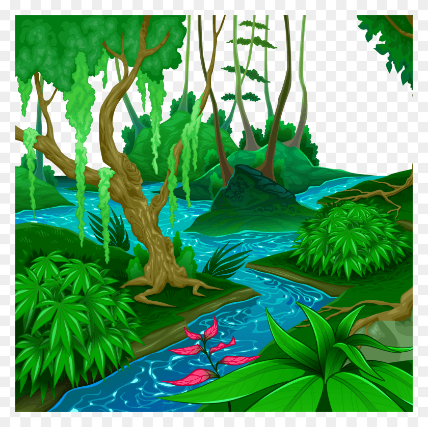 2100x2100 Тропические И Субтропические Влажные Dibujos De Bosques Tropicales, Растительность, Растение, Зеленый Hd Png Скачать