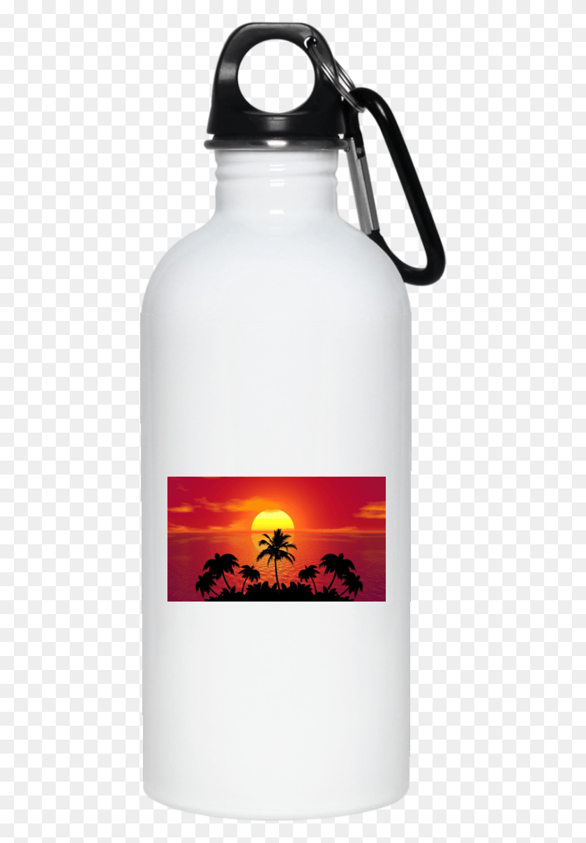 442x1148 Tropical Beach Hr White Drinkware Student Tears Water Bottle, Alcohol, Beverage, Drink HD PNG Download