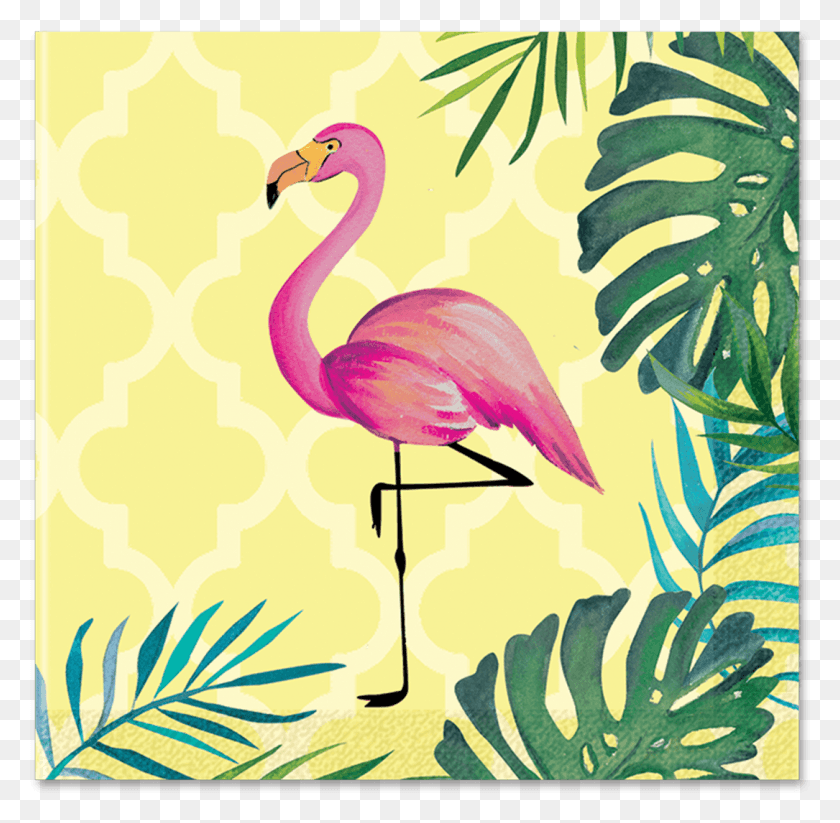1085x1062 Descargar Png Servilletas De Bebidas Tropicales Lady Jayne Flamenco Tropical, Pájaro, Animal, Patrón Hd Png