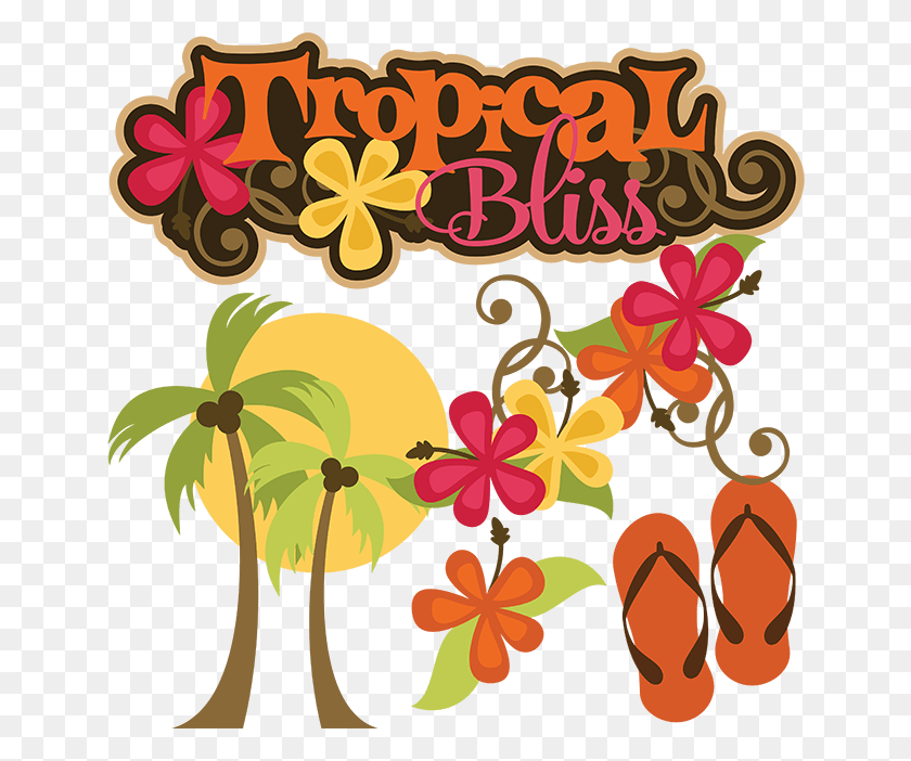 648x642 Tropical Bliss Svg Beach File Flip Flop Cute Clipart Vacation, Graphics, Floral Design HD PNG Download