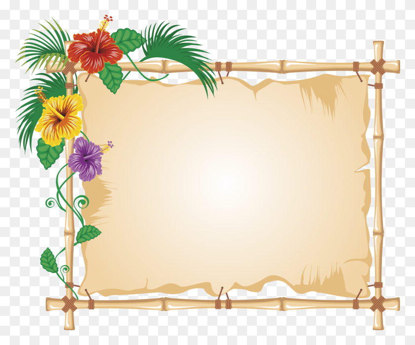 2000x1640 Tropical Border Caribbean Party Background, Scroll, Graphics HD PNG Download