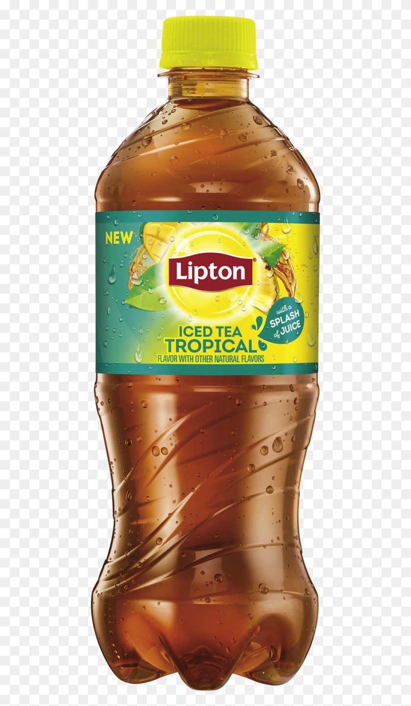 472x1383 Tropical Drink Lipton Iced Tea Tropical, Soda, Beverage, Bottle HD PNG Download