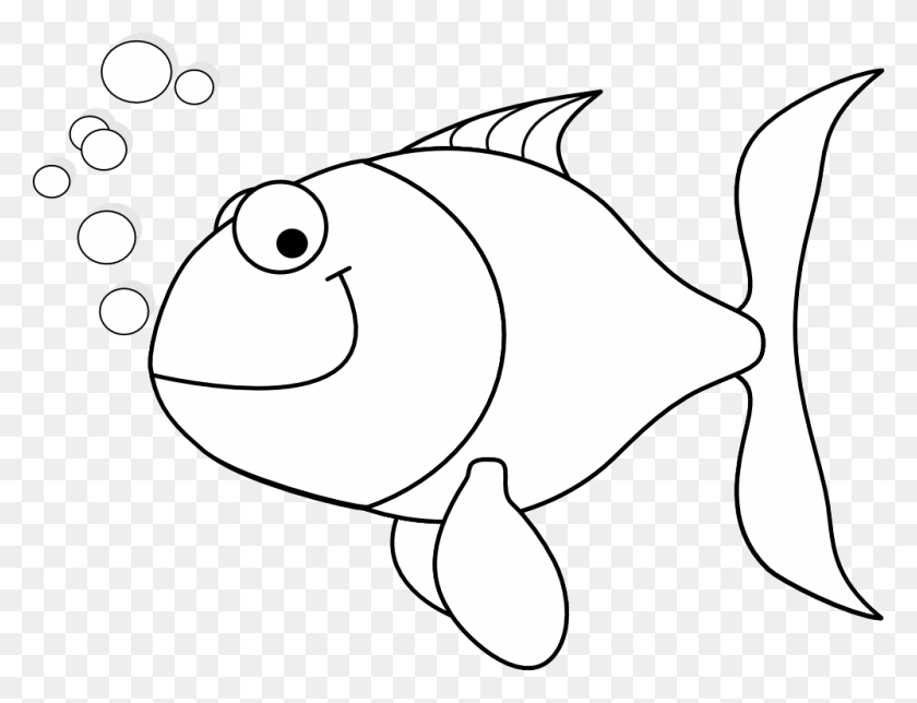 999x748 Tropical Fish Clipart Happy Fish Happy Black And White Fish Clip Art, Animal, Sea Life HD PNG Download