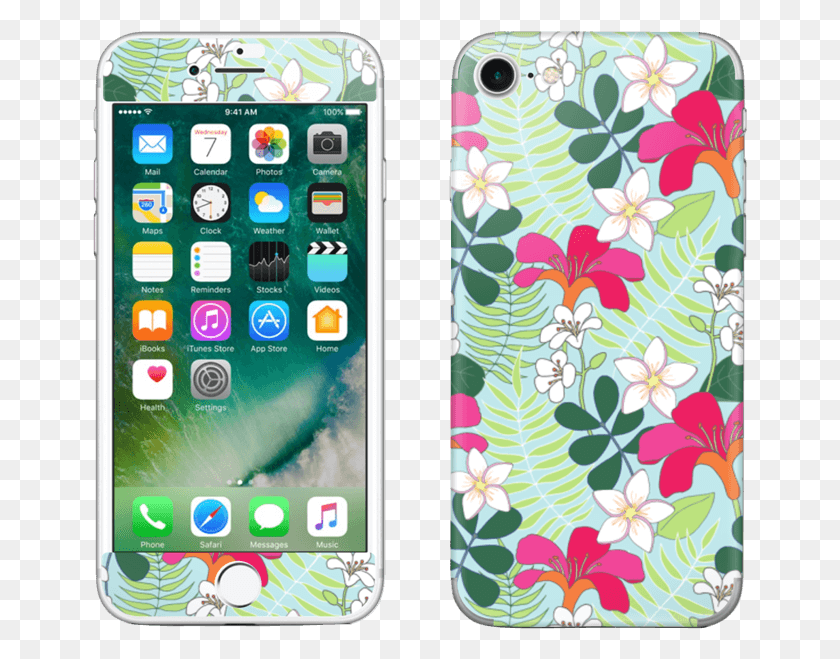 655x599 Tropical Flowers Skin Iphone Apple Iphone, Mobile Phone, Phone, Electronics Descargar Hd Png