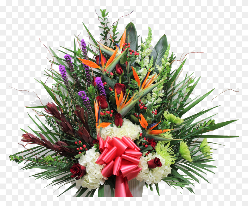 1280x1045 Tropical Standing Basket Bouquet, Plant, Flower, Blossom Descargar Hd Png