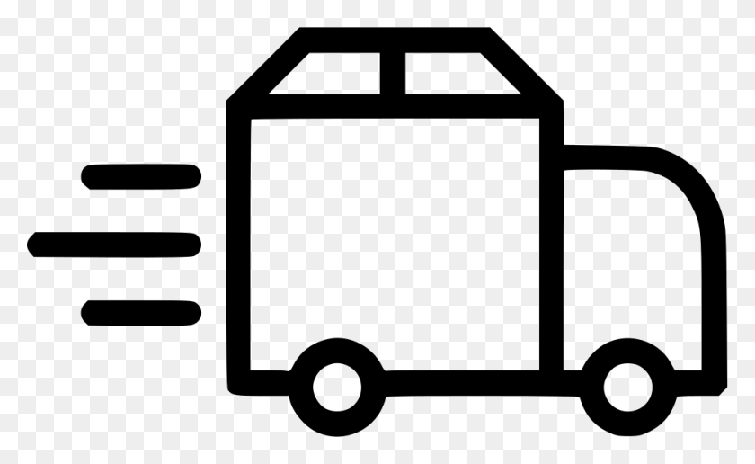981x574 Truck Delivery Shipping Van Fast Package Svg Icon Delivery Truck Icon, Lawn Mower, Tool, Stencil HD PNG Download
