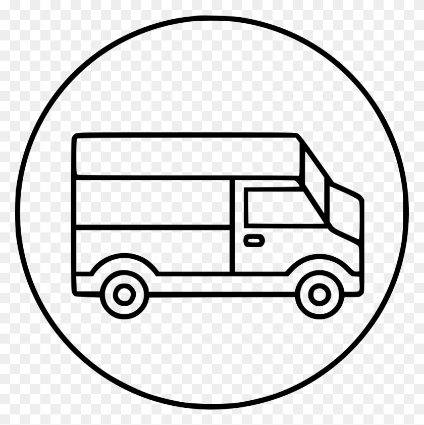 980x982 Descargar Png Camión De Entrega Transporte Envío Comentarios Line Art, Van, Vehículo, Transporte Hd Png