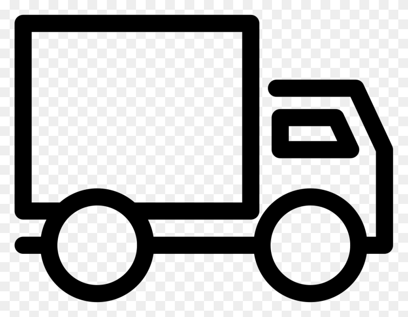 981x746 Truck Facing Right Svg Icon Free Truck Outline Icon, Vehicle, Transportation, Van HD PNG Download