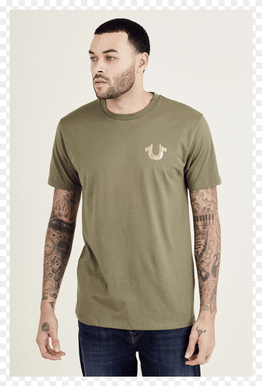 796x1201 True Religion Olive Classic Buddha Top Man, Sleeve, Clothing, Apparel HD PNG Download