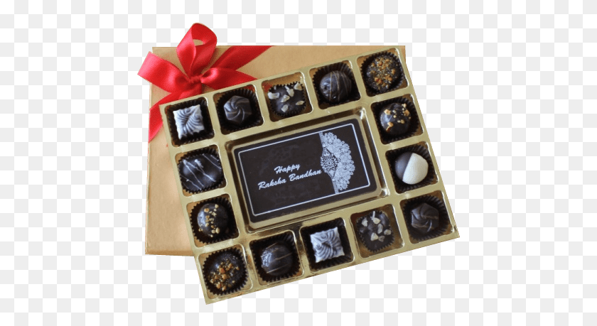 455x399 Descargar Png Trufs Happy Raksha Bandhan Con Trufas De Chocolate De Lujo, Reloj De Pulsera, Mineral, Muebles Hd Png
