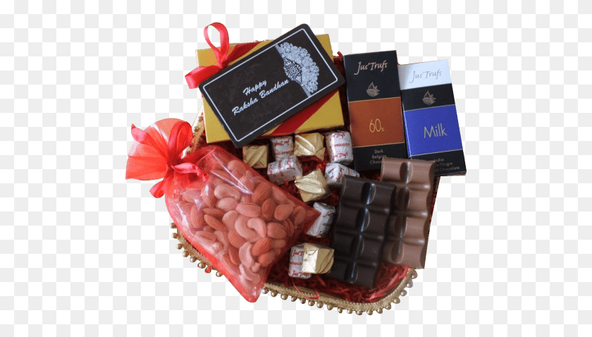 485x418 Trufs Mini Cesta De Regalo De Chocolate Con Rakhi Ast Rakhi Cesta De Regalo De Chocolate, Dulces, Comida, Confitería Hd Png