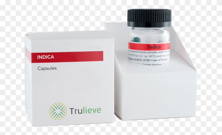 657x451 Trulieve Capsule Bottle 25ct Indica 50mg Box, Text, Ink Bottle, Label HD PNG Download