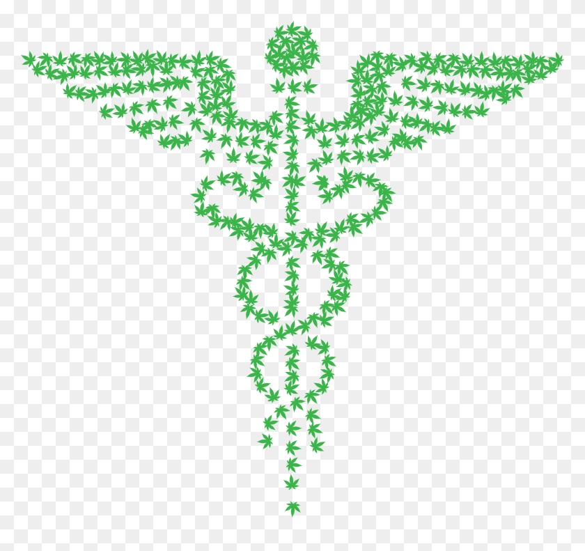 4000x3752 Truly Free Clipart Of A Green Medical Marijuana Pot Medical Staff Of Hermes, Cross, Symbol, Tree HD PNG Download